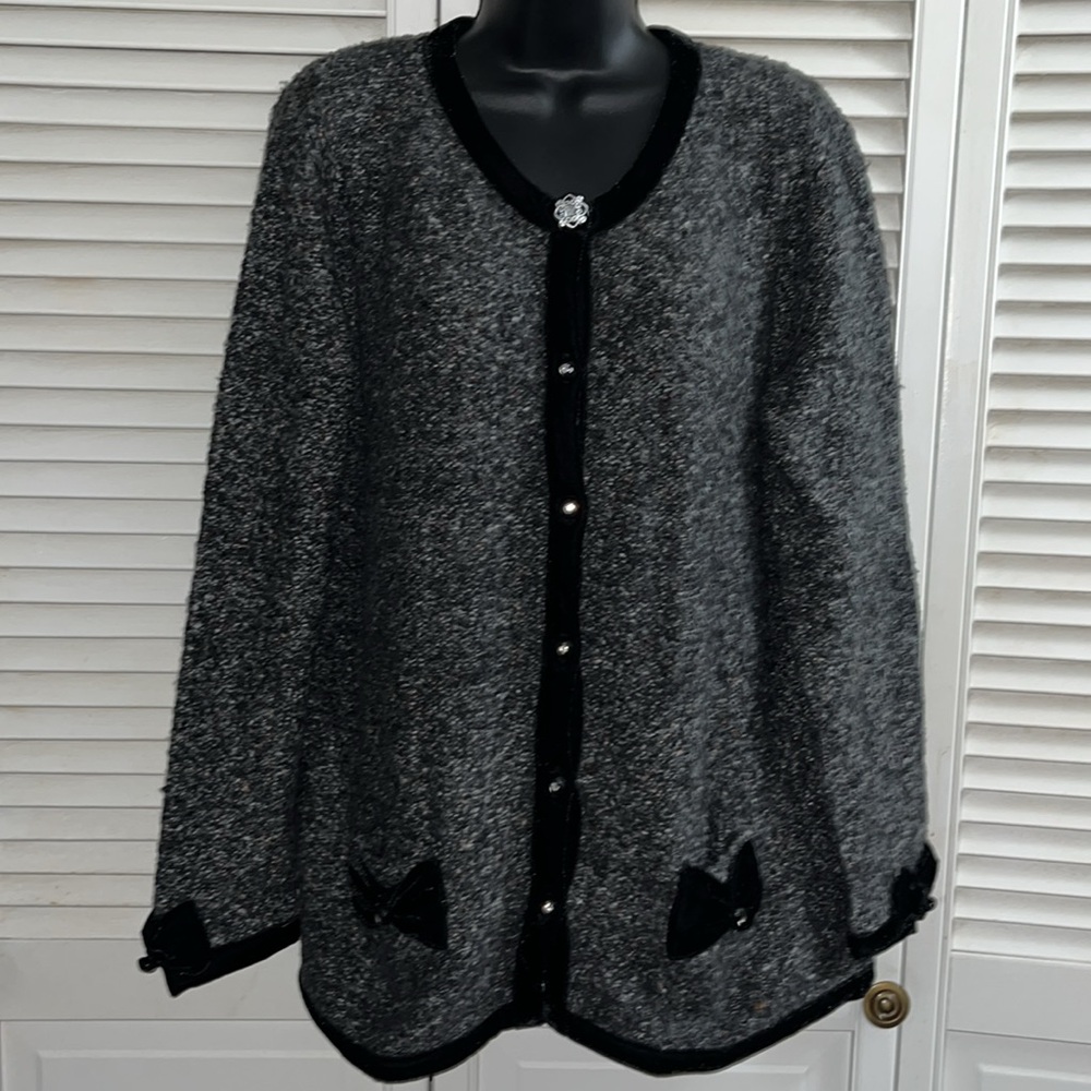 Vintage Blazer velvet trim bow blazer old money